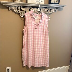 Crown & Ivy Pink Gingham Midi Dress